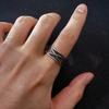 Retro Time Space Black Goku Adjustable Open Ring For Men Punk Gothic Edgy Couple Jewelry Cosplay Accessories Anime Lovers Gift