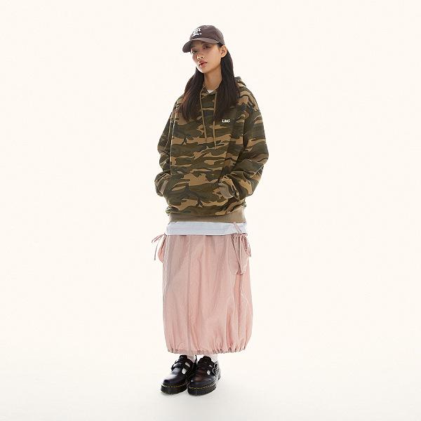 

Рабочая юбка-миди в японском стиле с эластичным поясом, однотонная, с большими карманами и манжетами, дизайн в форме бутона Medium розовый