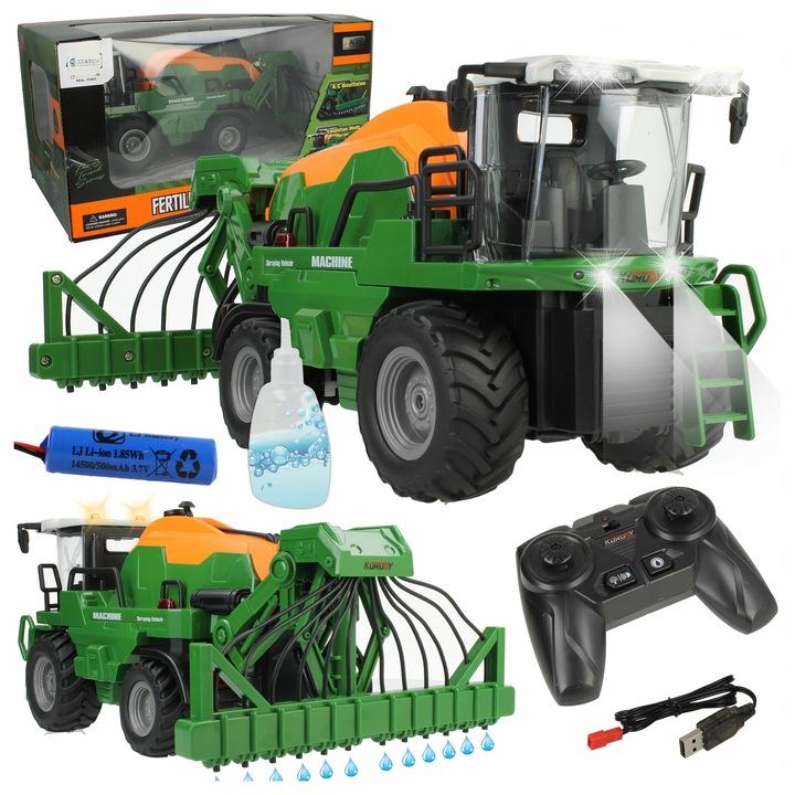 Traktor Zabawka Zdalnie Sterowany Rc Maszyna Rolnicza + Opryskiwacz Z Wodą