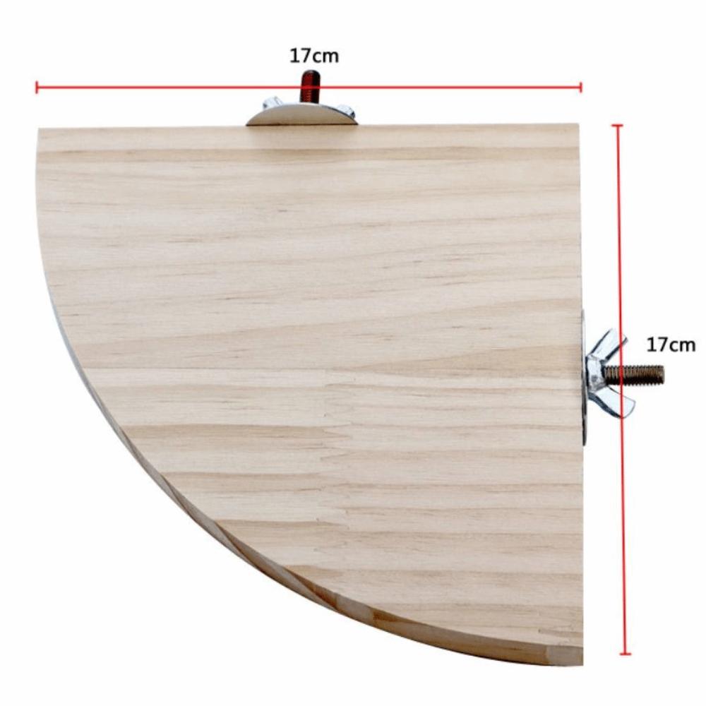 High Quality Wooden Material Bird Perch Platform Fan Shape Assorted Sizes Wooden Stand Flat Perches Corner Shelf Aviary