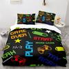 Gamepad Duvet Cover Set Yellow Background with Buttons Boys Playroom Decoration King Size Polyester Quilt Cover with Pillowcases