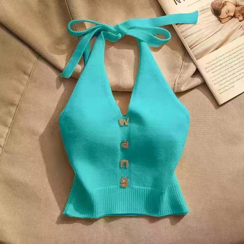 

Летний шикарный сексуальный трикотажный топ с подтяжками для девочек, милый стиль, со шнуровкой и открытой спиной, новый дизайн, повседневная модная одежда на бретельках XL цвет морской волны