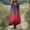 Women's Casual And Fashionable Round-neck Long Sleeve Mid Length Dress