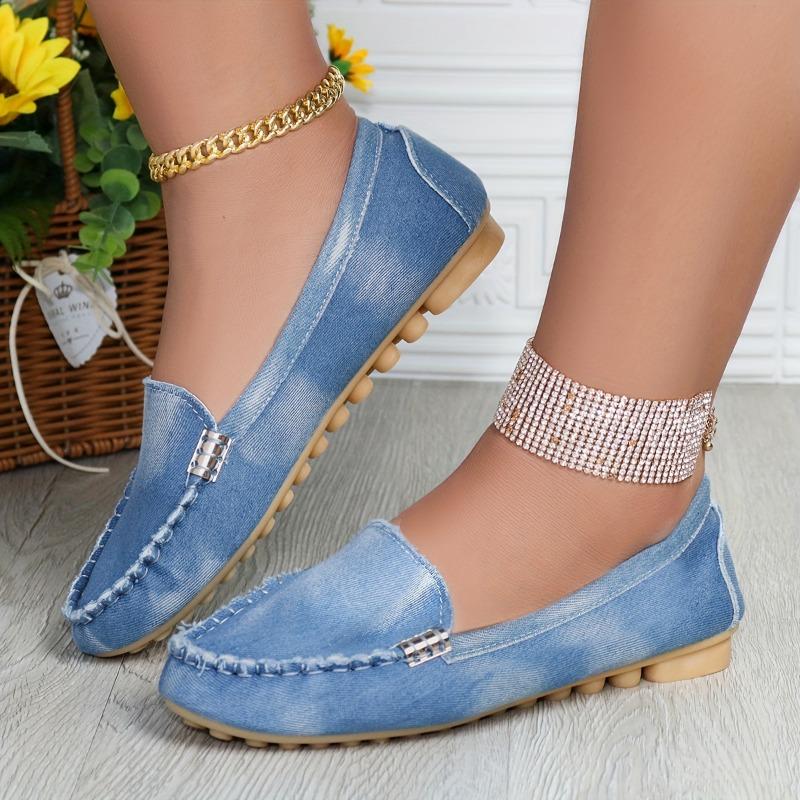 Stylish Womens Cloud Pattern Flat Shoes - Ultra-Lightweight Slip-On Design - Perfect for Casual Walking, Daily Errands, and Outdoor Activities