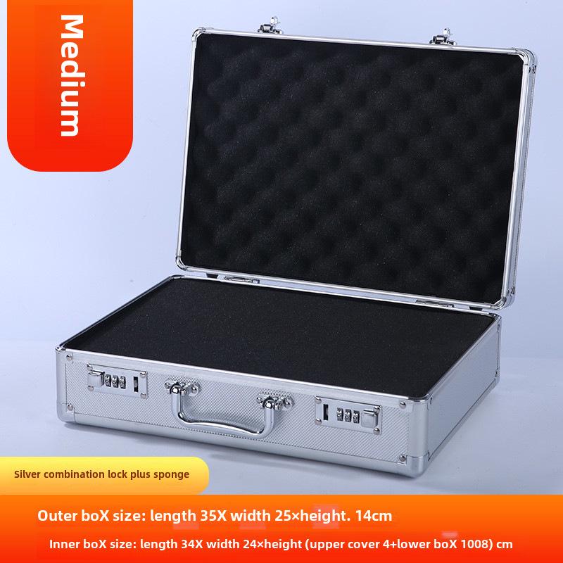 Cutie de scule portabilă din aliaj de aluminiu cu încuietoare pentru depozitarea feroneriei, documentelor și numerarului