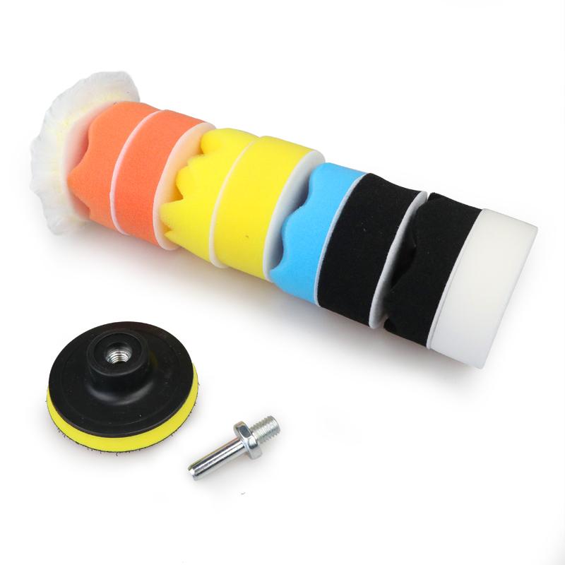 11Pcs/Set Foam Car Polishing Disc Self-Adhesive Buffing Waxing Sponge Wool Wheel Polishing Pad for Car Polisher Drill