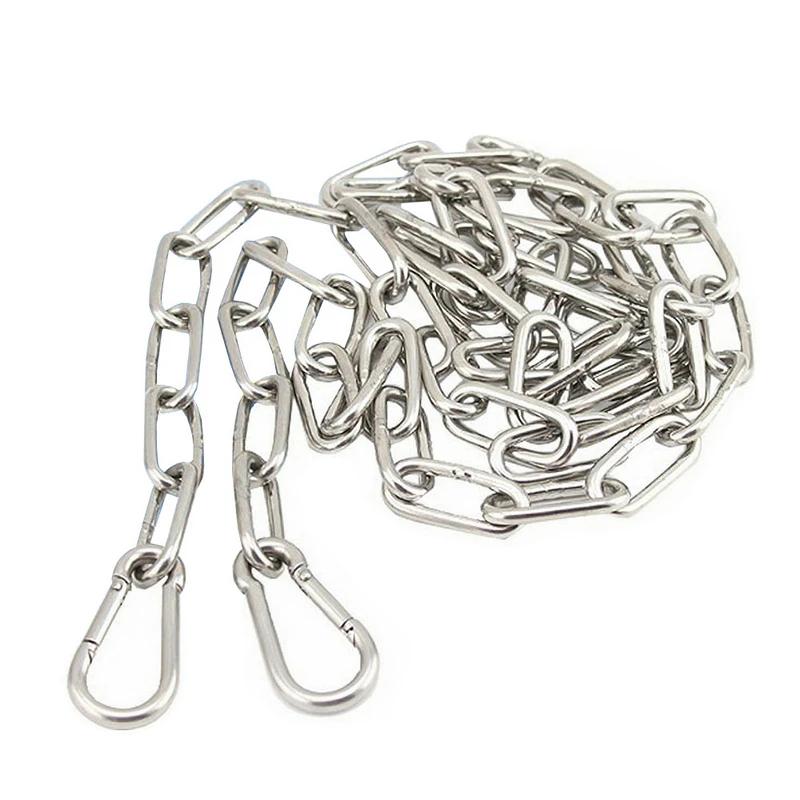 Stainless Steel Long Link Chain Dog Lead Leash Chain Pet Drag Binding Clothesline With Two Snap Hook 2/3/4/5/8/10M