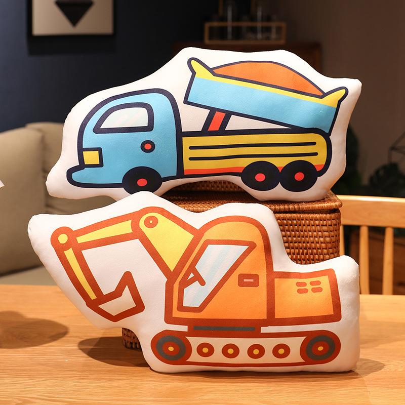 53Cm Plush Transportation Plush Pillow Stuffed Soft Excavator Cement Truck Ambulance Fire Fighting Truck Decor For Sofa Chair