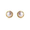 Hand-Woven Vintage Silver Stud Earrings with Freshwater Pearls 