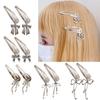 Metallic Bowknot Pendant Hair Clip Elegant Hairpin Duckbill Clip Side Barrettes for Women Side Bangs Hair Styling Clip