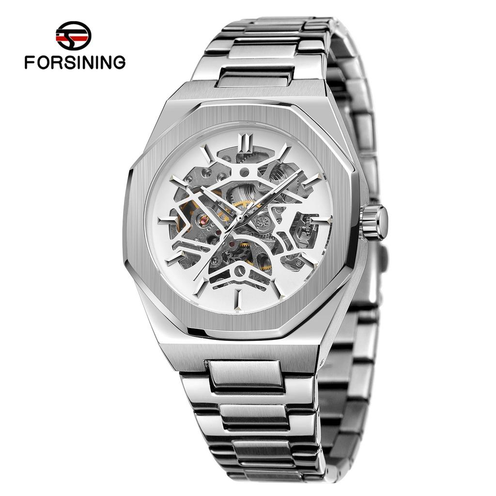 Forsining Fusini 344 Style Men'S Fashion Casual Hollow Mechanical, Automatic Mechanical Watch
