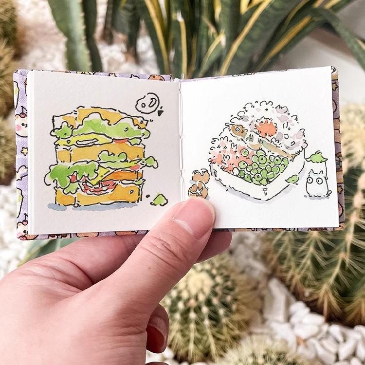 Feileniao Portable Mini Cloth Watercolor Sketchbook - 300g Palm-Sized Handmade Fountain Pen-Friendly Light Color Painting Book