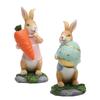 Mini Rabbit Figurine Resin Animal Sculpture Centerpiece for Porch Home Flowerbed Holiday Decor Items