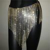 Drop Shipping Crystal Cami Belly Waist Chain Metallic Fringe Skirt Rhinestone Encrusted Dangle Belly Chain