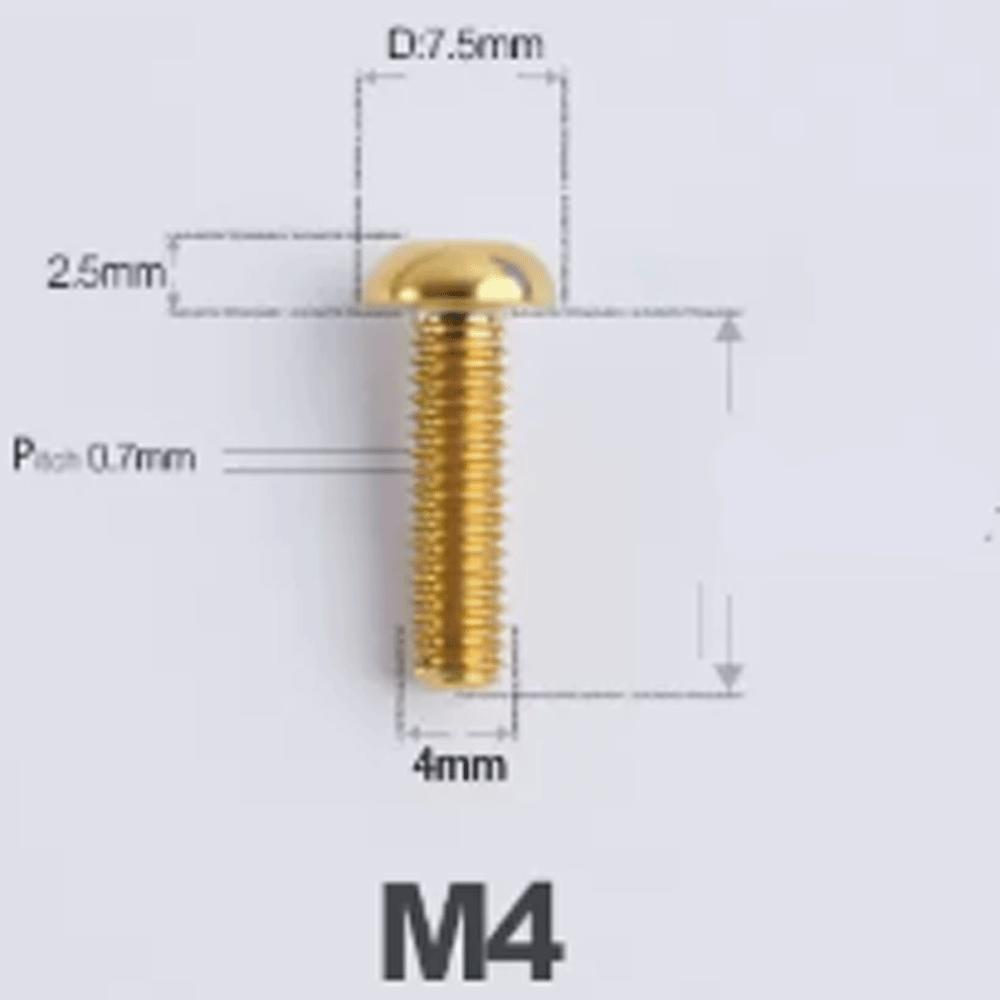 Multiple Color M4 x 6 8 10 12 16 18 20 25mm GR5 Titanium Alloy TC4 Mushroom T20 Torx Head Screw Bolt For Road bike