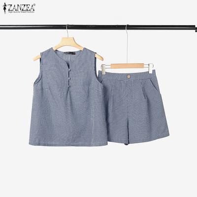 Women Sleeveless Tank Tops and Shorts Summer Two Piece Suit Sets