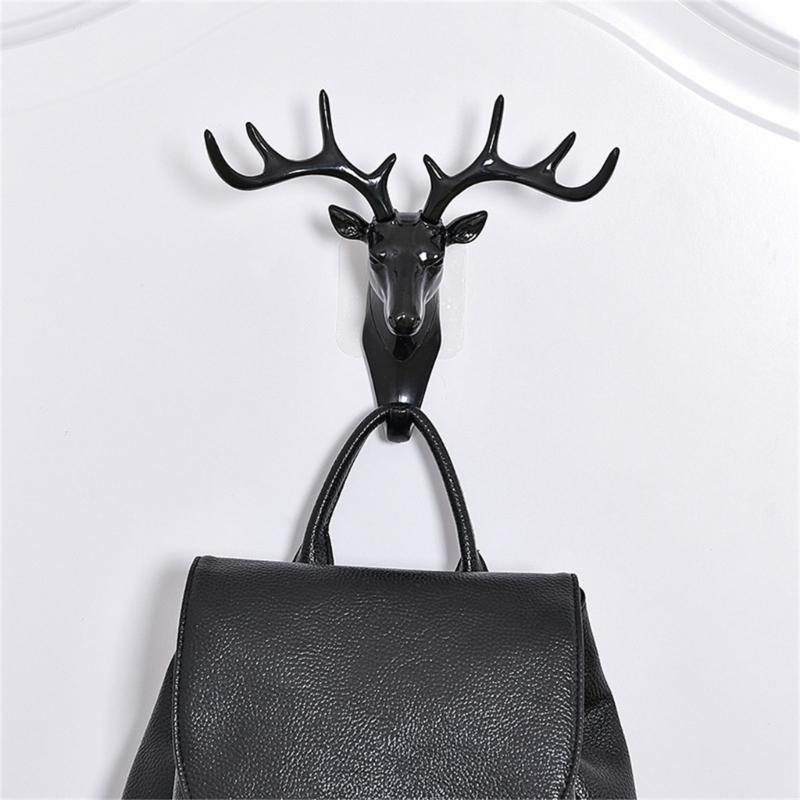 Elephant Deer Head Wall Hook Decorative Key Holder With Sturdy Plastic And Easy Adhesive For Home Decoration