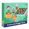 Wooden Farm Veggie Sorting & Counting Game for Toddlers