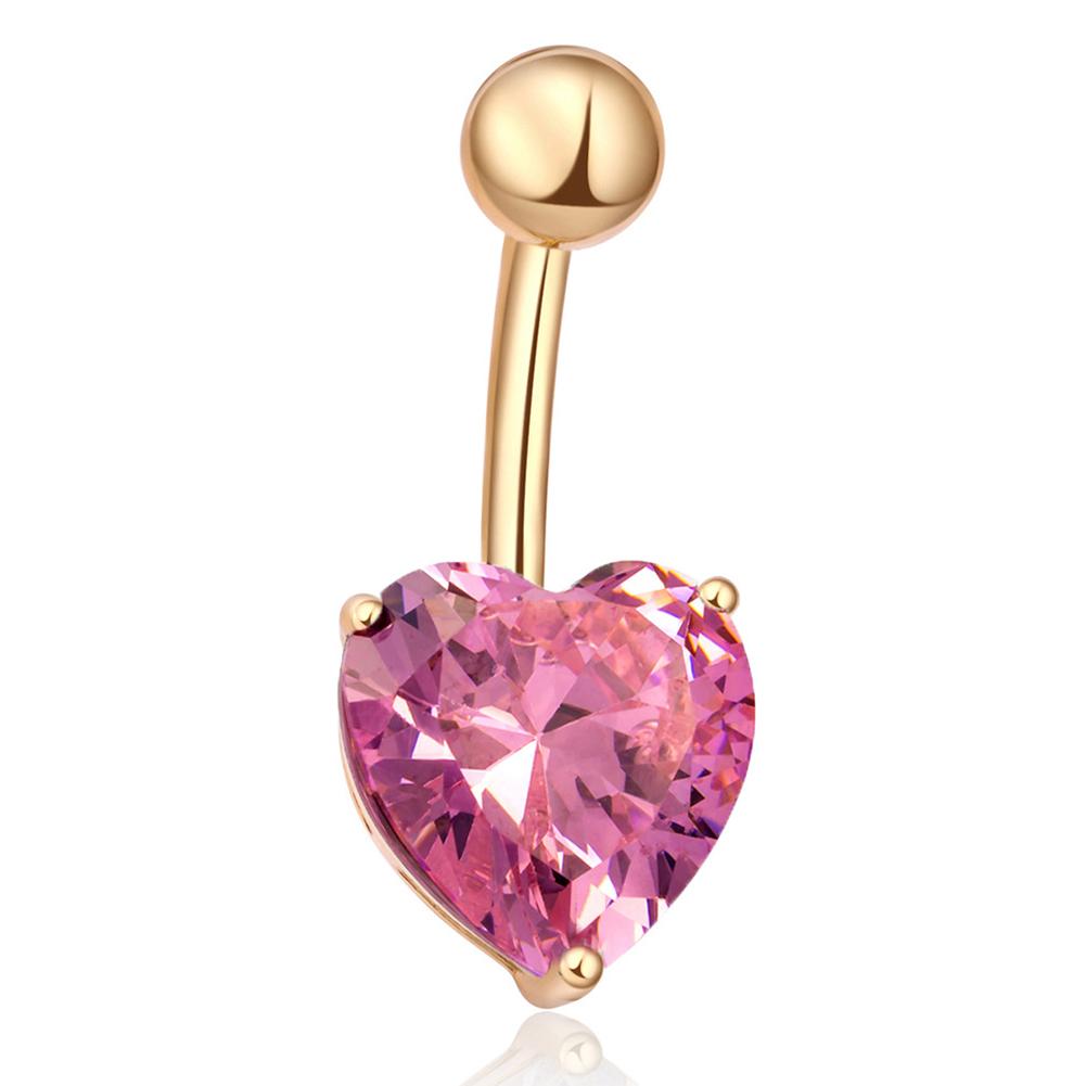 Exquisite Belly Button Rings Stylish Heart-shape Crystal Belly Nail Navel Rings Body Piercing Jewelry