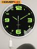 8 Inch Wall Clock Luminous Clock Living Room Decorative Wall Clock Stylish Silent Hole-Free Wall Clock Quartz Clock