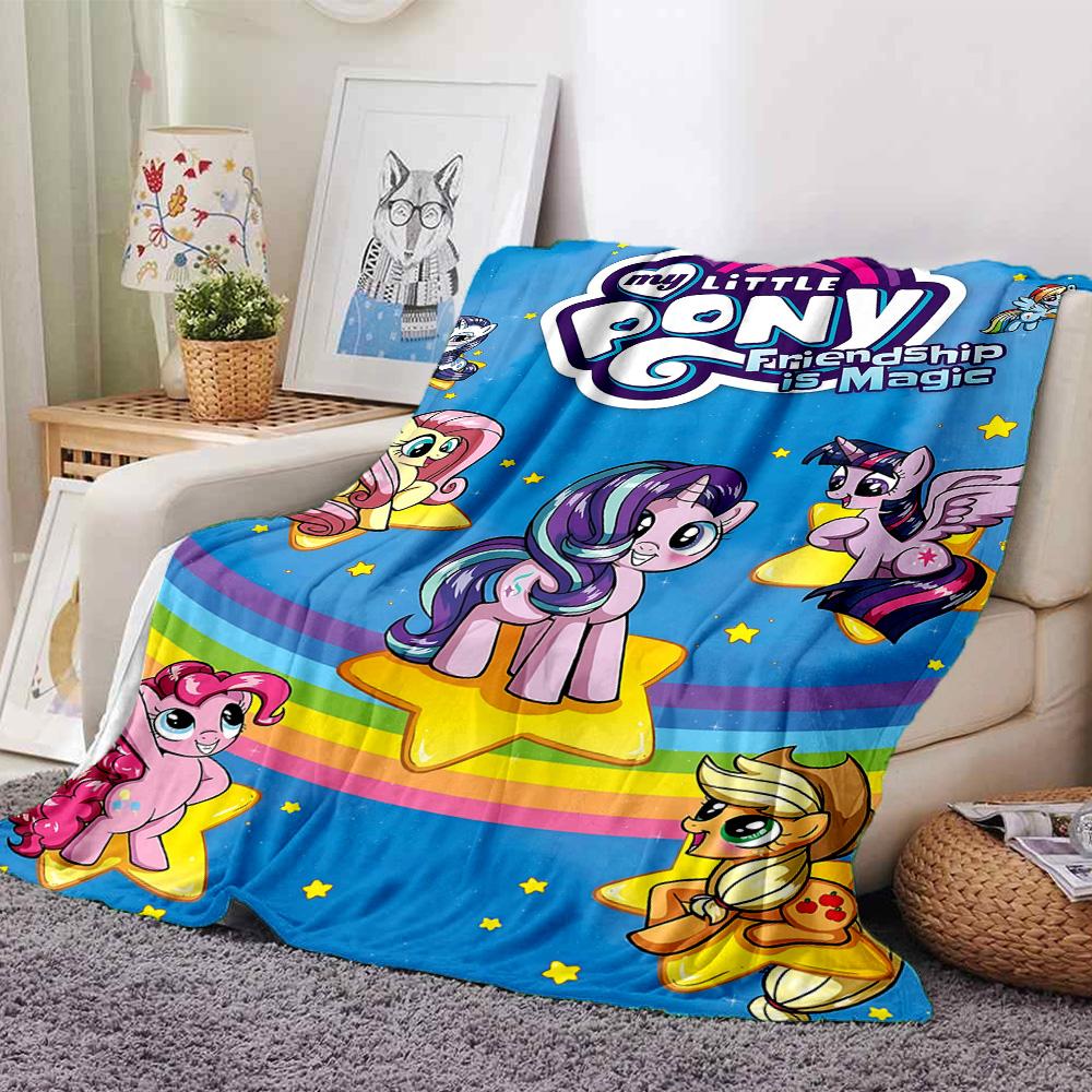 1pc Little Pony Adventure Flannel Blanket,Ultra Soft Warm Plush Throw for Home Bedroom Bed Sofa Cover Camping Picnic gift Y72438
