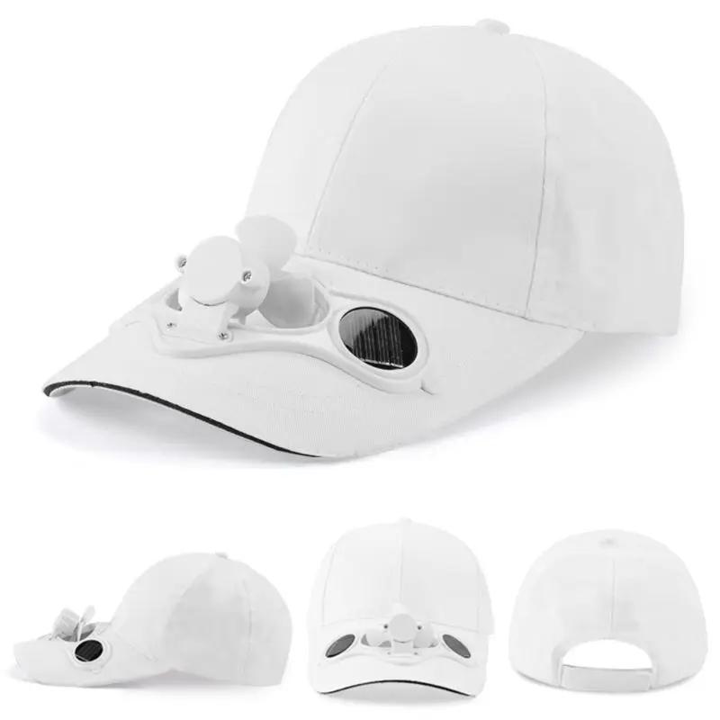 Solar Fan Hat for Men Women - Sun Protection Summer Cooling Cap with USB Rechargeable Fan, UV Sunshield, Adjustable & Breathable