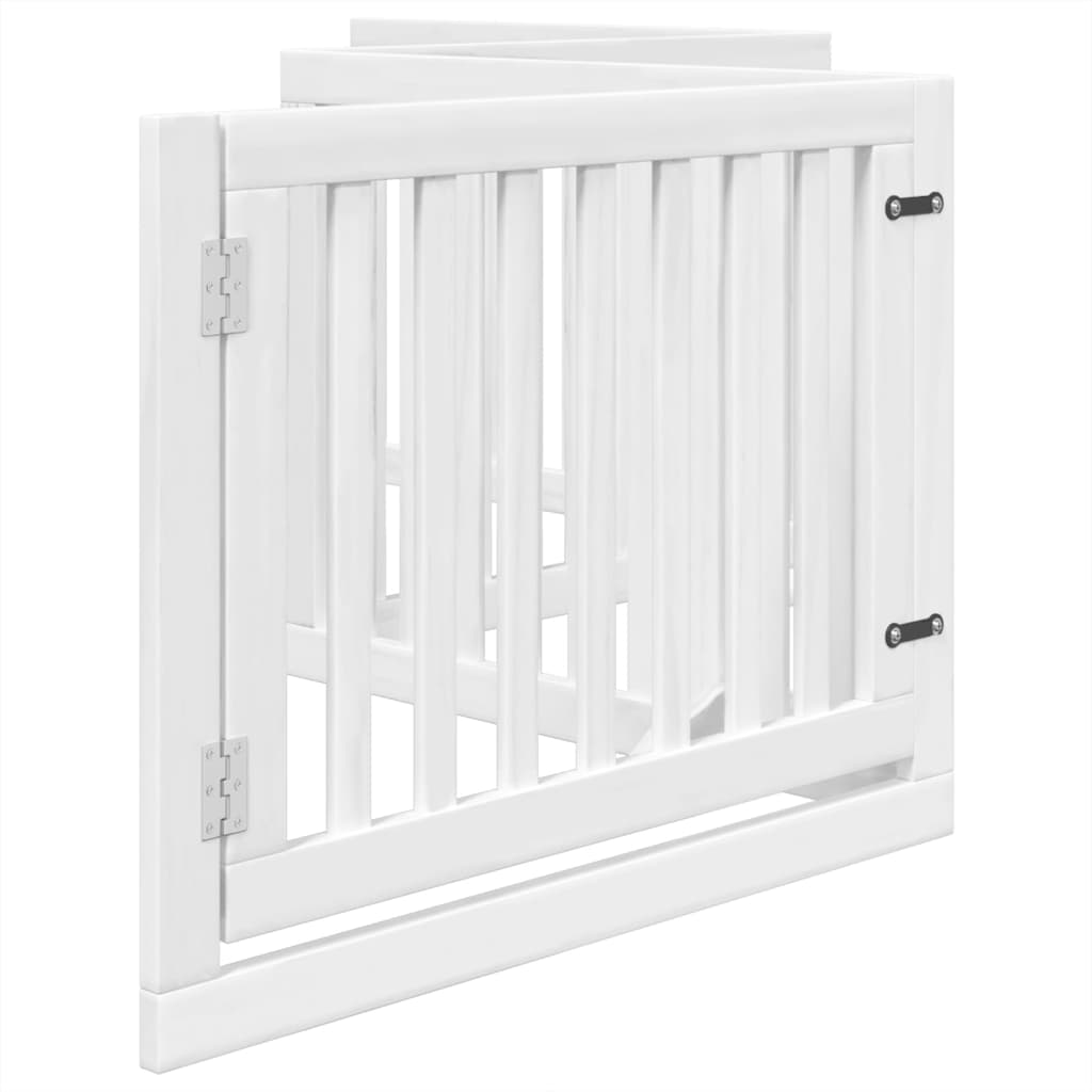 Vidaxl Foldable Dog Gate, With Door, 4 Panels, White, 320 Cm