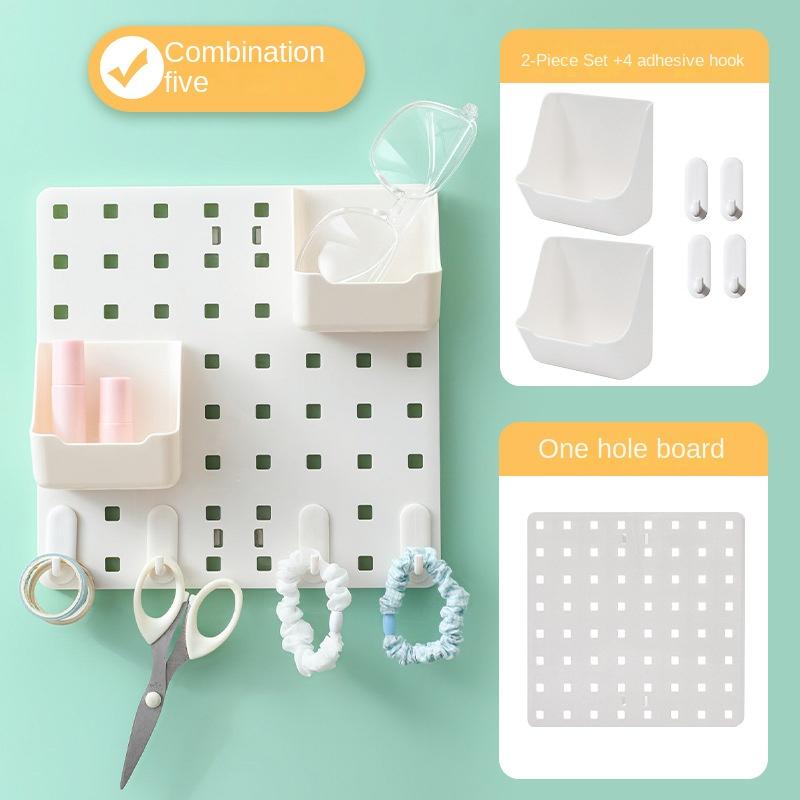 3873 Household Hole Board Wall Storage Rack Dormitory Display Rack Hanging Board Learning Desk Finishing Storage Partition Rack