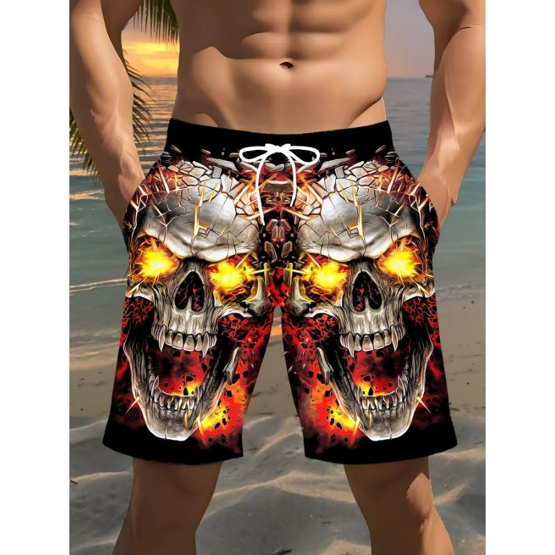 Summer Beach Style 3D Printed Loose Plus Size Quick Drying Shorts