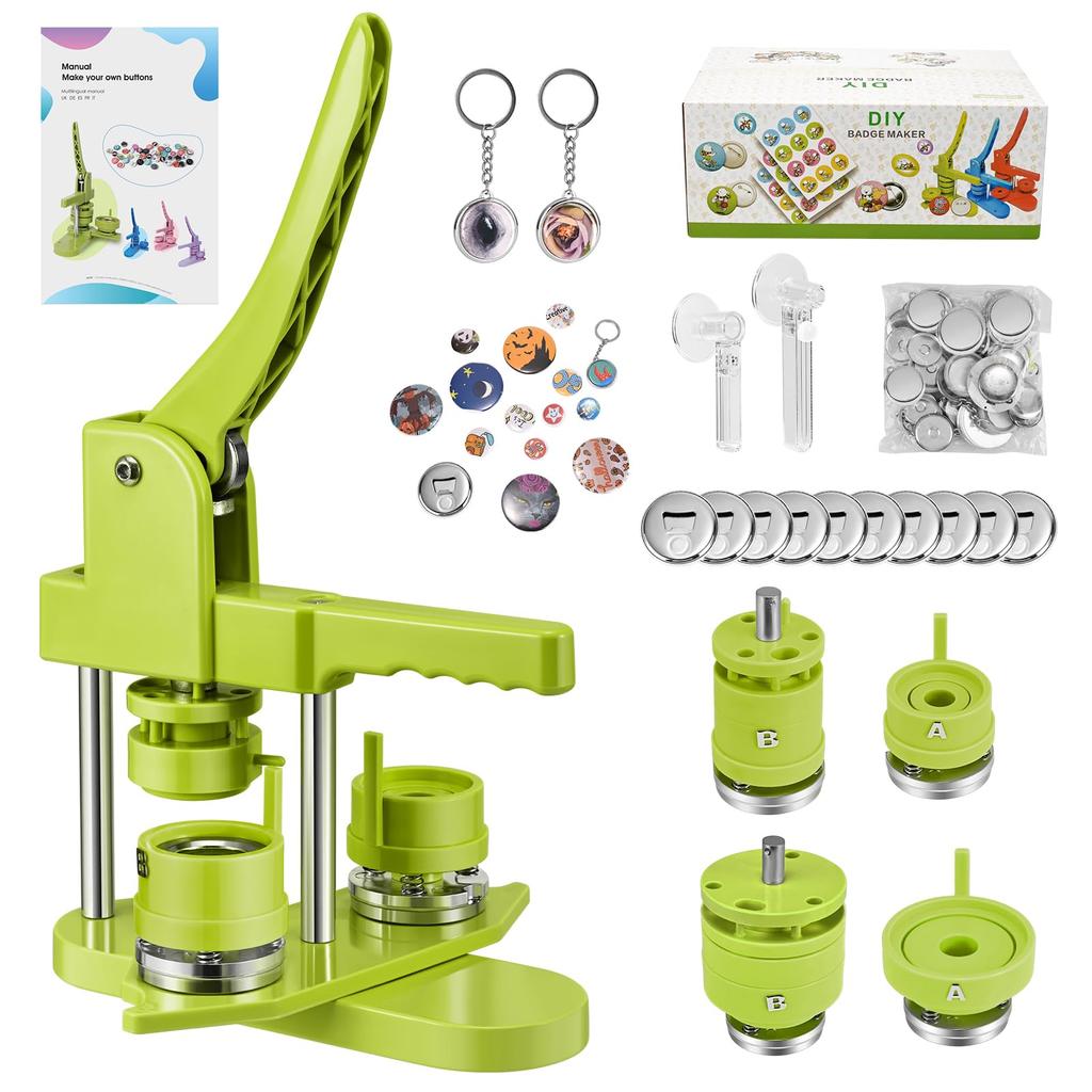 Badge Machine Innovative Magnetic Adsorption 32mm 58mm Mold Badge Maker Magnetic Adsorption Rotation Type 2 Sizes Convenient Mold Replacement Magnetic