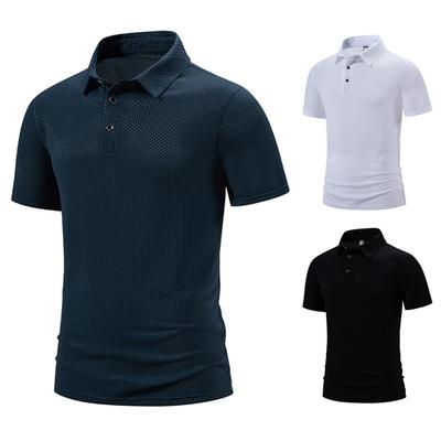 Men's Ice Silk Short-sleeved T-shirt Lapel  POLO Shirts Lapel T Shirt for Men Casual Versatile Summer Breathable