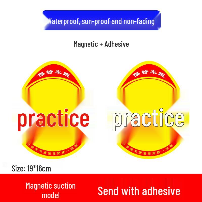 Extra Large Magnetic Reflective Car Sticker: Funny 'Novice Female Driver Influencer' Design