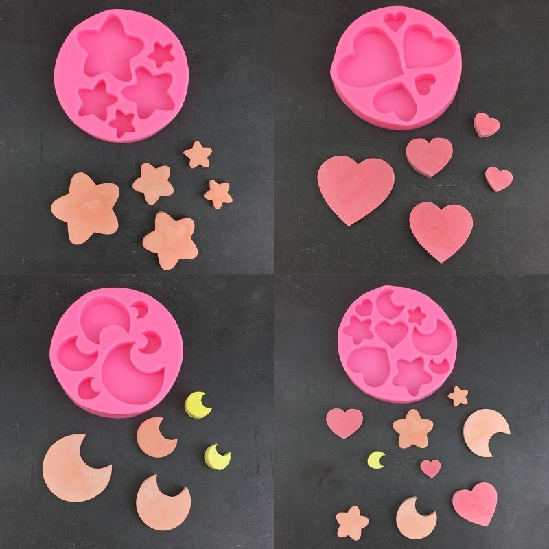 Ice Cube Craft Soap Candle Gumpaste Chocolate Dough Molds Heart Moon Star Shape Cake Cookies Mold Gift for Baking Lover