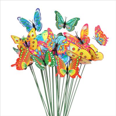 Glow-in-the-Dark Realistic Butterfly Stakes for Outdoor Garden Decor,Mixed Color,50 Pieces
