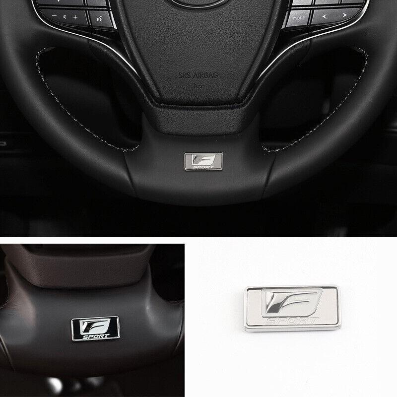 Silver Titanium Steering Wheel Logo Emblem Trim F-Sport For Lexus LS500 2018-23