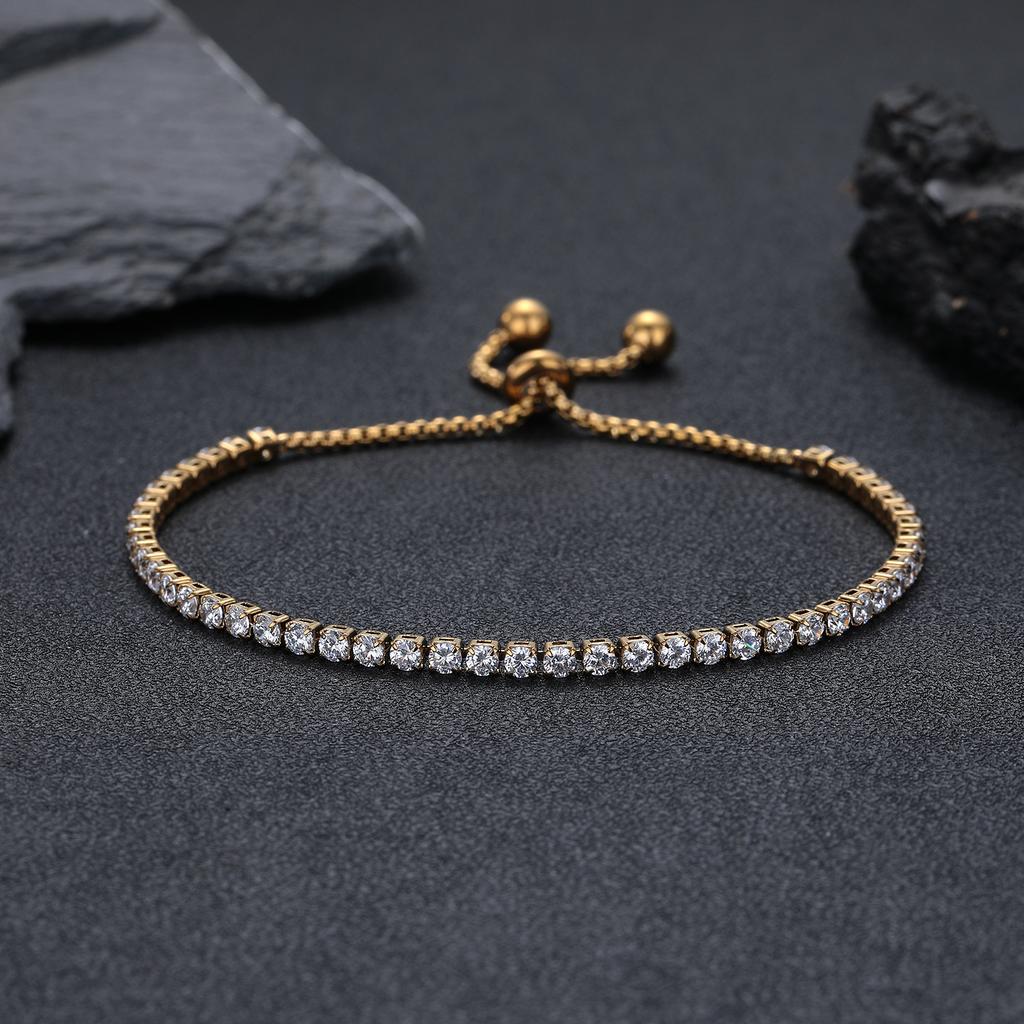 2026 Bracelet Light Luxury High Sense Does Not Fade Zircon Bracelet Fashion Men's and Women's Jewelry