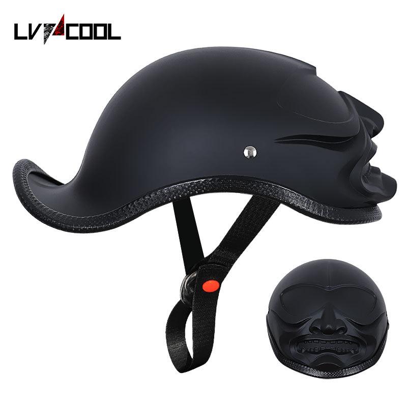 Motorcycle Portable Helmet Harley Ladle Helmet Warrior Mask Half Helmet Retro Motorcycle Electric Men's And Women's Hat Brims