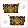 Golden Lion Baroque Print Cosmetic Bag Women Large Capacity Makeup Bag Organizer Case Beauty Storage Toiletry Bags