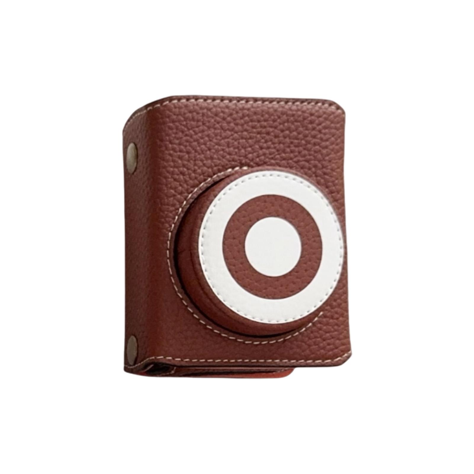 Étui d'appareil photo compatible Fujifilm X Housse de protection semi-cuir avec bandoulière réglable Interface trépied marron