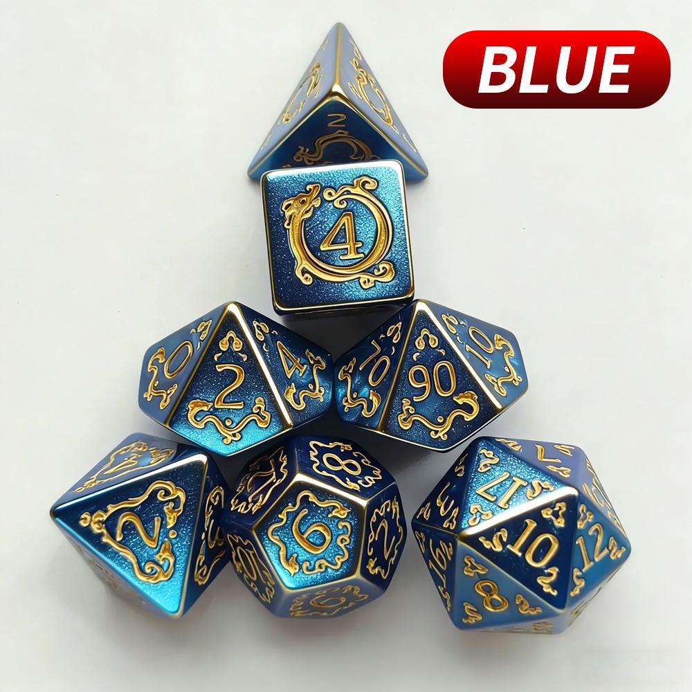 Dragon Design DND Dice Set 7 Piece - Polyhedral Dice for Tabletop RPG Board Game Gift & Gaming Supplies