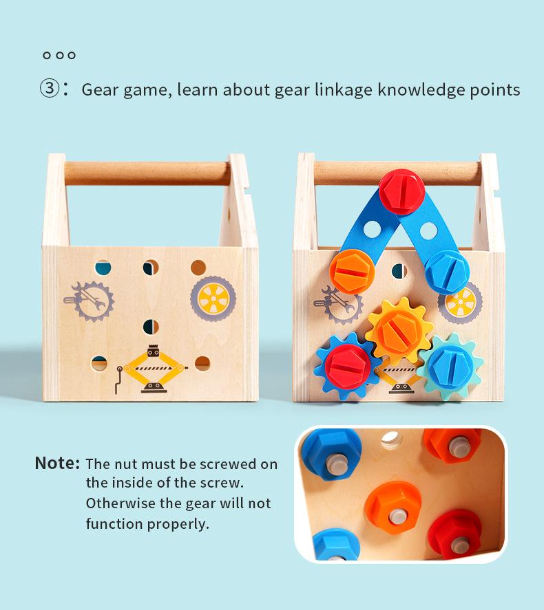 Kids' Wooden Tool Set: Educational Disassembly & Assembly Playhouse Toy with Screws and Nuts