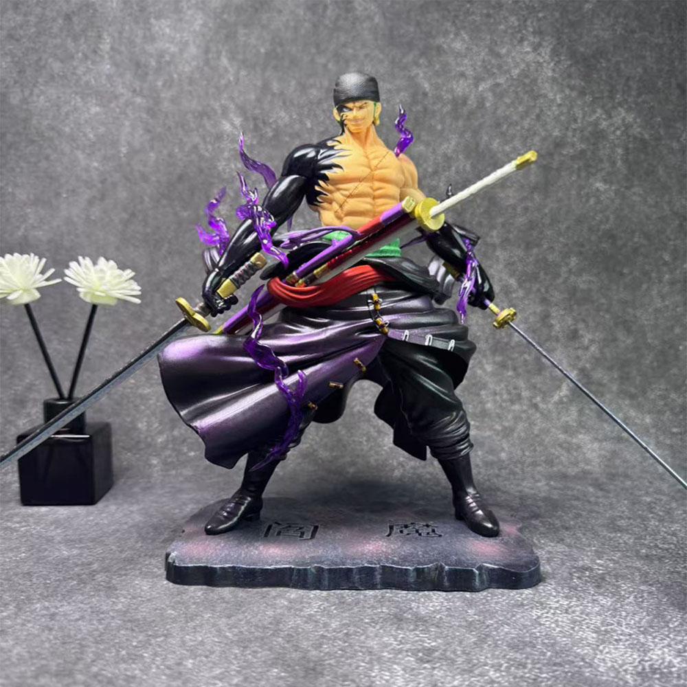 

One Piece Anime Fugure 23cm Double-blade Flow Enma Zoro Battle Statue Action Toy PVC Figure Model Collectible Decoration Toy