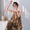Suspender small fresh cotton and silk nightdress women's summer thin sleeveless lazy style loungewear high-end sense holiday dress