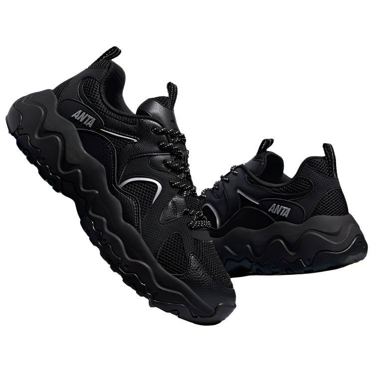 Anta Minimalist Fashion Trendy Durable Breathable Low-Top Casual Shoes Men Sneaker Black 912528891-5