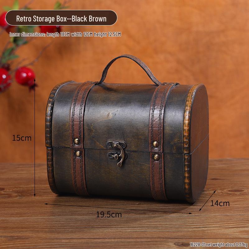 Vintage Wooden Suitcase for Storage & Photography Props