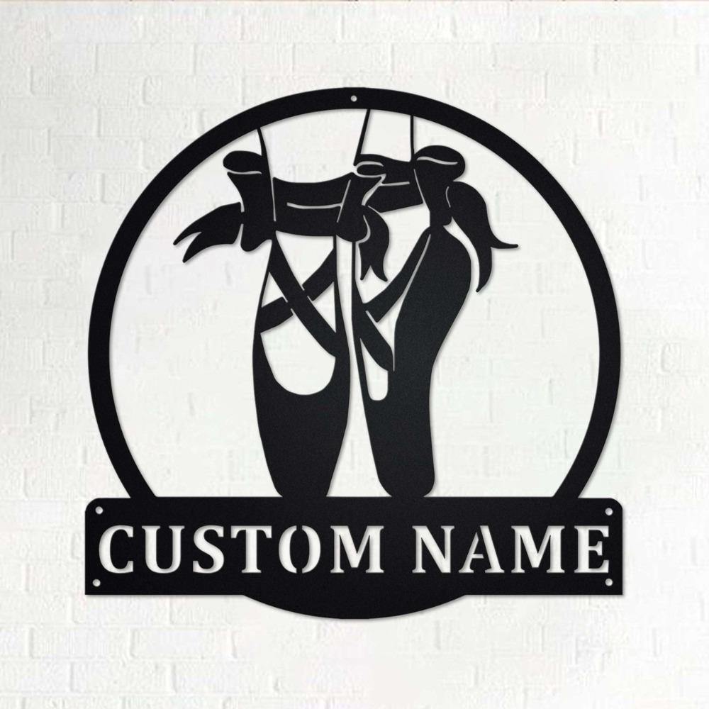 Metal Sign Ballerina Silhouette Custom Home Decor Door Plate Outdoor Kitchen Wall Art Gift