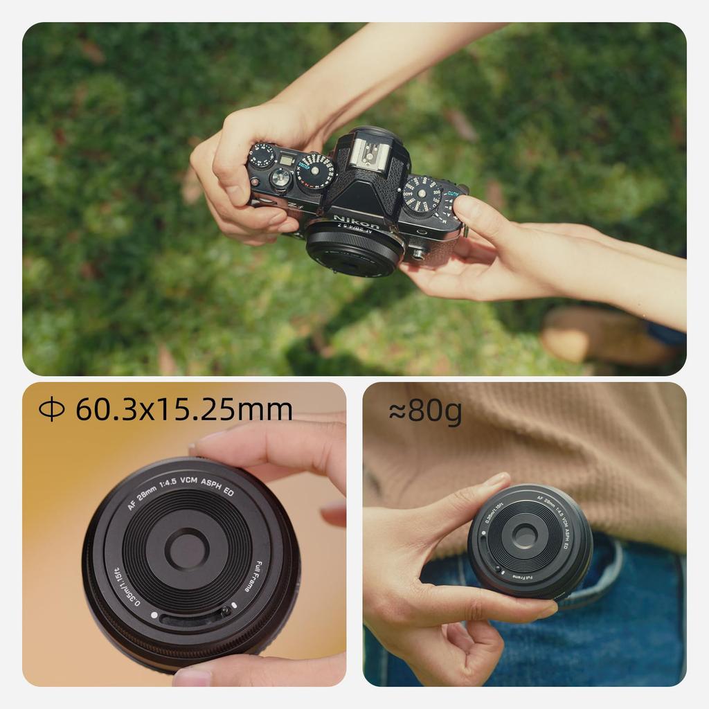 Viltrox 28mm Z Lens for Nikon Z AF 28mm Z Mount Pancake Prime Lens for Nikon Z250 F4.5 Mount, F/4.5 Lens, Full-Frame Wide-Angle Z8, Z9, Z6, Z7, Z6II,