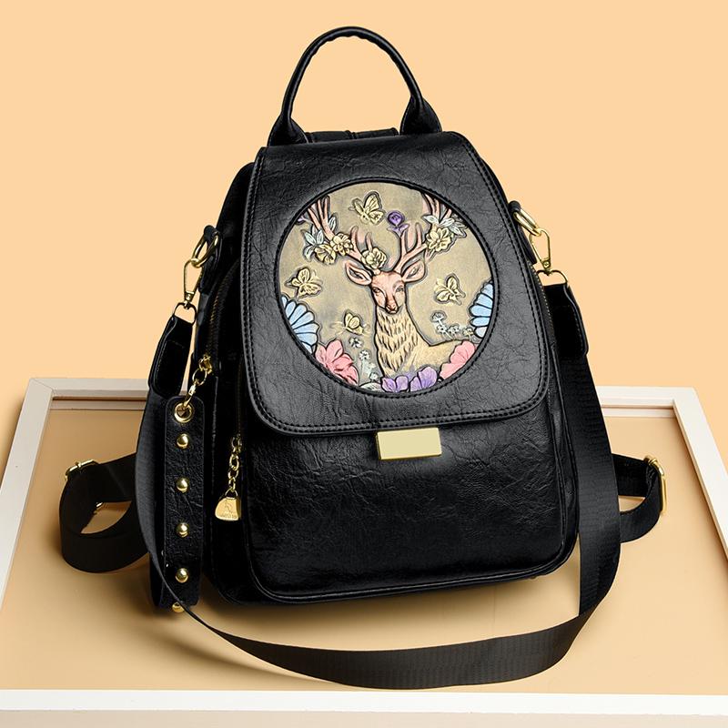 Luxury Women Genuine Leather Backpack Casual Ladies Shoulder Bag Fashion Large Capacity Travel Female Quality Cowhide Knapsack