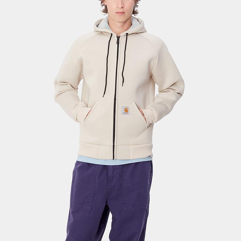 Carhartt WIP FW24 Car-Lux Hooded Jacket Adjustable Hood Zipper Long Sleeve Square Loose Label Jacket Unisex Jacket Moonlight-Gray I032935-2JY-XX