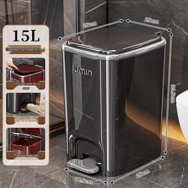Luxury Pedal Trash Bin with Lid: Hands-Free Operation for Kitchen, Living, Dining, Bedroom